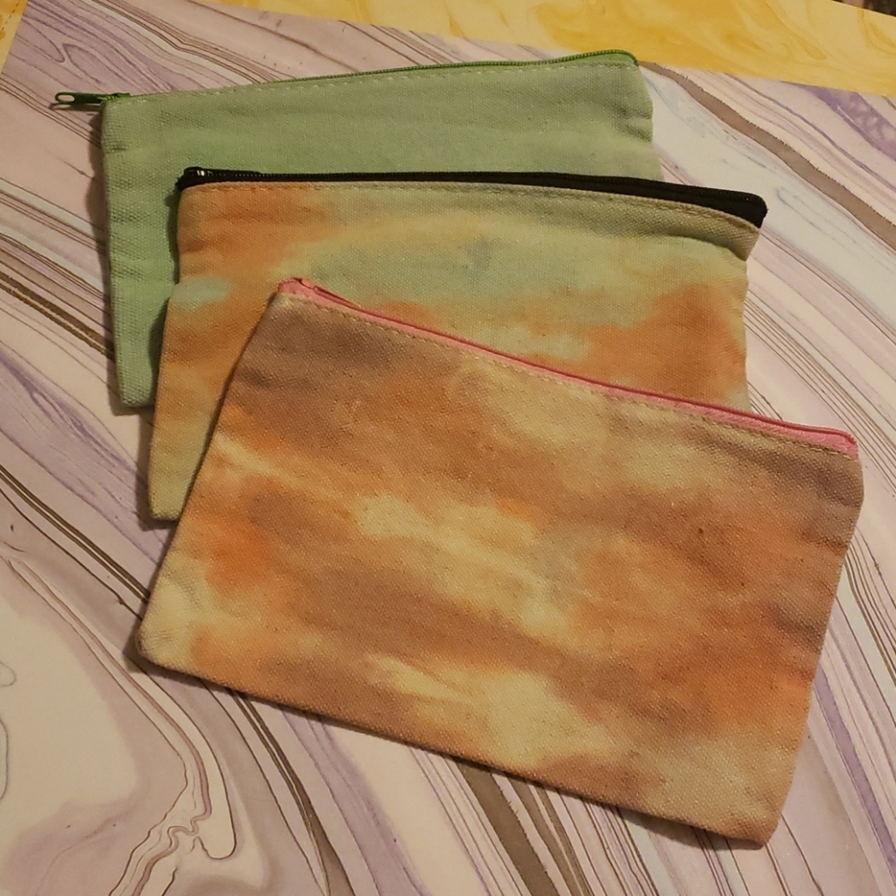 3 for $18 3 tie dye makeup bags